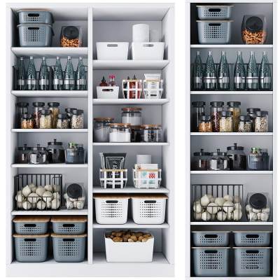 现代厨房置物柜 食物调料摆件